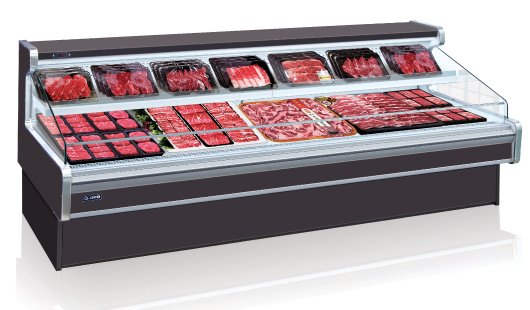 Tủ bảo quản trưng bày thịt cá tươi mặt kính cố định| Tủ mát siêu thị