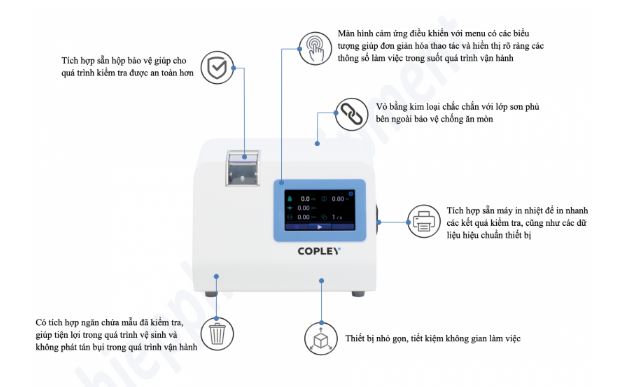 Đặc điểm Máy kiểm tra độ cứng viên thuốc Copley Scientific TBF 100I