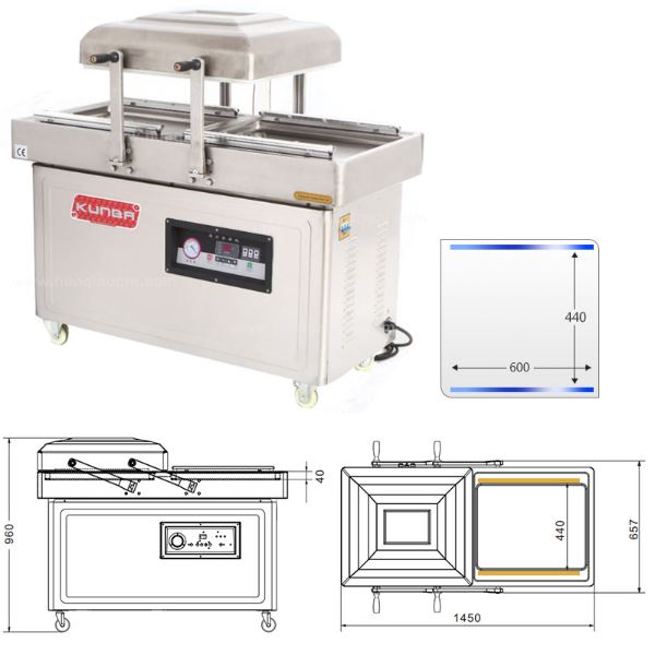 Hình ảnh Máy hút chân không 2 buồng DZ-600-2SA