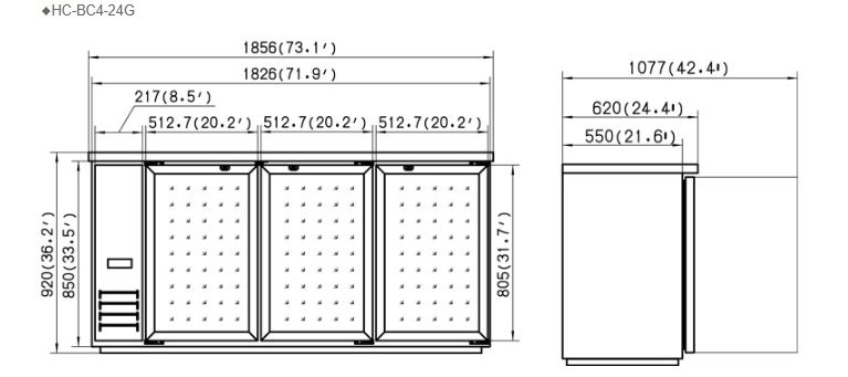 Hình ảnh Tủ giữ lạnh quầy bar FIRSCOOL HC-BC4-24G