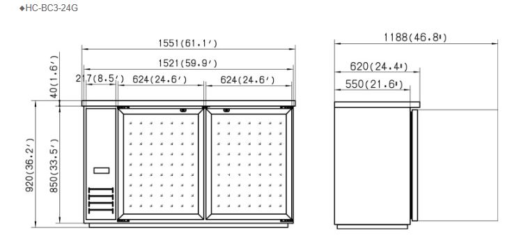 Hình ảnh Tủ giữ lạnh quầy bar HC-BC3-24G