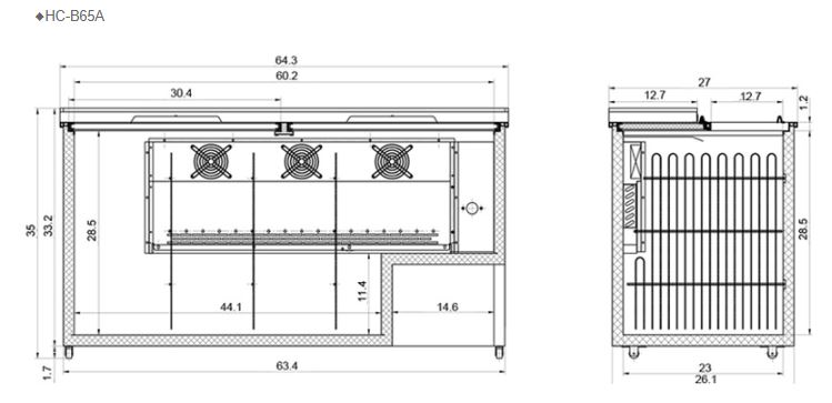  Hình ảnh Tủ giữ lạnh quầy bar FIRSCOOL HC-B65A
