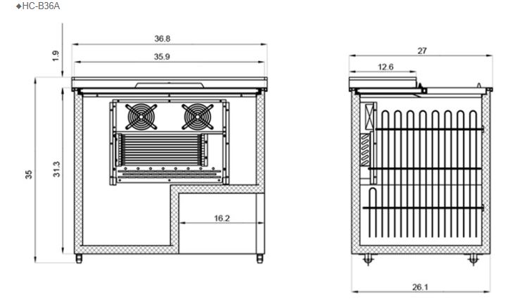  Hình ảnh Tủ giữ lạnh quầy bar FIRSCOOL HC-B36A
