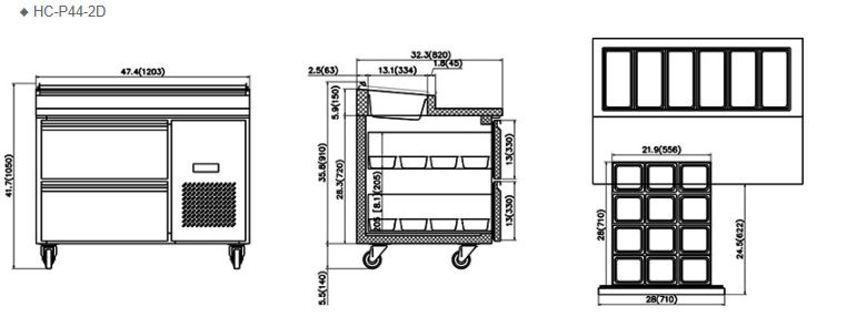  Hình ảnh Bàn mát chuẩn bị Pizza FIRSCOOL HC-P44-2D