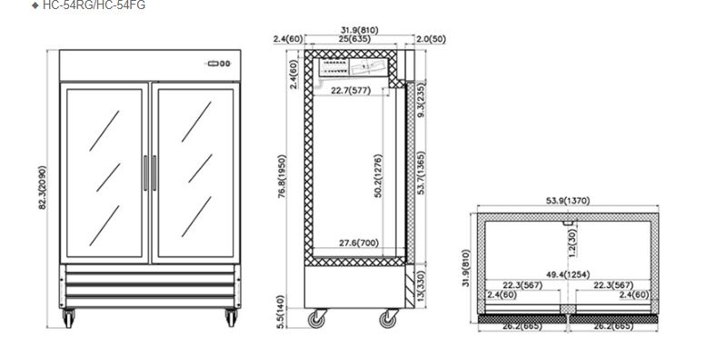 Hình ảnh Tủ đông 2 cánh kính FIRSCOOL HC-54FG