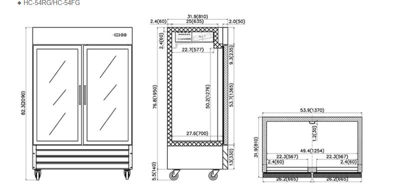 Hình ảnh Tủ đông 2 cánh kính FIRSCOOL HC-54FG