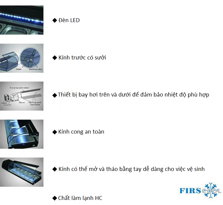 Đặc điểm tủ sushi Firscool