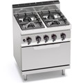 BẾP ÂU 4 HỌNG + LÒ NƯỚNG 2/1 DÙNG GAS BERTOS G7F4P+FG