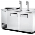 Tủ làm lạnh bia có vòi rót trực tiếp Club Top bằng thép không gỉ có cửa xoay chắc chắn TRUE TDD-2CT-S-HC