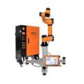Robot cộng tác AUBO I16 Cobot với cánh tay robot 6 trục dùng để pha trà, hoạt động như một robot dịch vụ