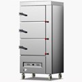 Tủ hấp công nghiệp 3 cửa dùng gas 10 khay CHINENG 