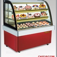 Tủ trưng bày bánh kính cong Berjaya màu đỏ 