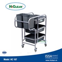 Xe dọn vệ sinh /Xe đẩy phục vụ bàn HiClean Model: HC 167 