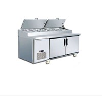 Bàn mát Pizza 1.8m 2 cánh inox Berjaya BS2D/PCF6/Z