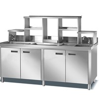 Quầy bar inox trà sữa 2m 