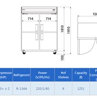 Tủ lạnh thương mại 2 cửa B074-2MOOS-E