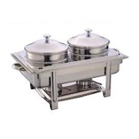 Nồi Đựng Soup Buffet Chữ Nhật Giá Rẻ 2 Ngăn NF2111-S