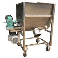 Máy trộn nguyên liệu nằm ngang 50kg/mẻ inox MTI-03