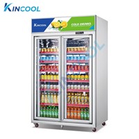 Tủ mát 2 cánh kính Kincool có bánh xe