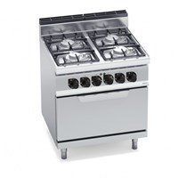 Bếp Âu 4 Họng Kèm Lò Nướng Điện Bertos G7F4PW+FE