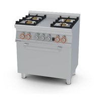 Bếp âu 4 đầu đốt dùng gas và lò nướng điện (cửa thép không gỉ) Lotus CF4-68GEM