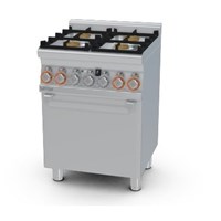 Bếp âu 4 đầu đốt dùng gas và lò nướng điện (cửa thép không gỉ) Lotus CFM4-66GEM