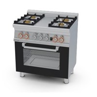 Bếp âu 4 đầu đốt dùng gas và lò nướng điện (cửa kính) Lotus CF4-68GEM