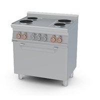 Bếp âu 4 họng dùng điện và lò nướng tĩnh (cửa thép không gỉ) Lotus CF4-68ET