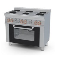 Bếp âu 6 họng dùng điện và lò nướng điện (cửa kính) Lotus CFM6-610ET