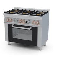 Bếp âu 6 đầu đốt dùng gas và lò nướng điện (cửa kính) Lotus CFM6-610GEM