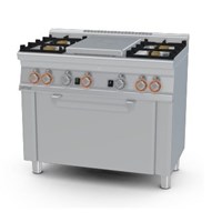 Bếp âu 4 họng dùng gas và lò nướng gas tĩnh (cửa thép không gỉ) Lotus TPF4-610G