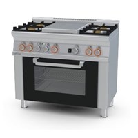Bếp âu 4 họng dùng gas và lò nướng điện (cửa kính) Lotus TPF4-610GEM