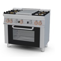 Bếp âu 4 họng dùng gas và lò nướng gas tĩnh (cửa kính) Lotus TPF4-610G