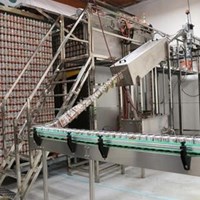 Máy rã pallet lon rỗng tự động