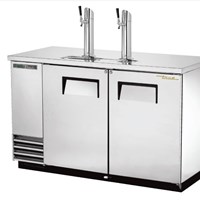 Tủ làm lạnh bia 2 vòi rót trực tiếp bằng thép không gỉ có cửa xoay chắc chắn TRUE TDD-2-S-HC