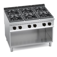 Bếp Âu 6 họng gas có tủ dưới Bertos G9F6M