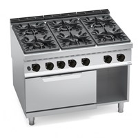 Bếp Âu 6 họng có lò nướng gas Bertos G9F6+FG
