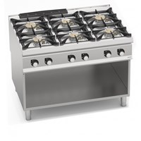 Bếp Âu 6 họng dùng gas có tủ dưới Bertos SG9F6MPS
