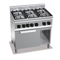 Bếp Âu 6 Họng Kèm Lò Nướng Điện Bertos G6F6PW+FE1