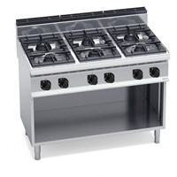 Bếp Âu 6 Họng Đốt Dùng Gas Có Tủ Dưới Bertos G7F6MP