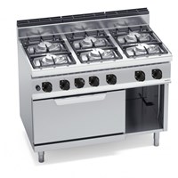Bếp Âu 6 Họng Kèm Lò Nướng Gas Bertos G7F6PW+FG