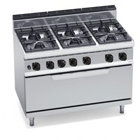 Bếp Âu 6 Họng Kèm Lò Nướng Gas Lớn Bertos G7F6P+T