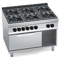 Bếp Âu 6 Họng Dùng Gas Có Lò Nướng Điện Bertos G9F6+FE