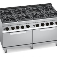Bếp Âu 8 Họng Dùng Gas Kèm Lò Nướng Gas Bertos G9F8+2FG