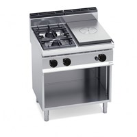 Bếp Âu Kết Hợp Mặt Phẳng + 2 Họng Gas Có Tủ Dưới Bertos G7T4P2FM