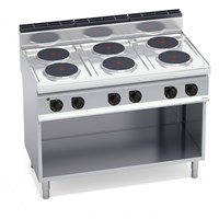 Bếp Điện 6 Vùng Nấu Tròn Có Tủ Dưới Bertos E7P6M