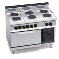 Bếp Điện 6 Vùng Nấu Tròn Có Lò Nướng Điện Bertos E7P6+FE