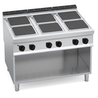 Bếp Điện 6 Vùng Nấu Vuông Có Tủ Dưới Bertos E9PQ6M