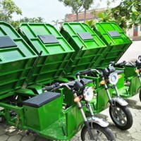 Xe chở rác chạy điện thùng lật đổ 1 khối XMT-1000EV