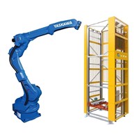 Robot xử lý vật liệu kết hợp RGV cho dây chuyền tự động YASKAWA MOTOMAN GP25 